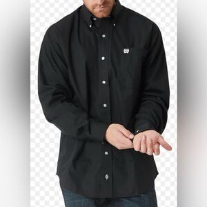 293. Cinch Black Casual Button Down Shirt Long Sleeve mens sz 3x nwot